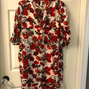 Truth NYC Red Flower Dress Size Large